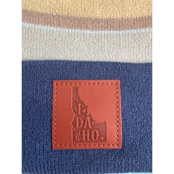 Home Free Beanie Blue Striped Idaho Winter Hat - Picture 3 of 3